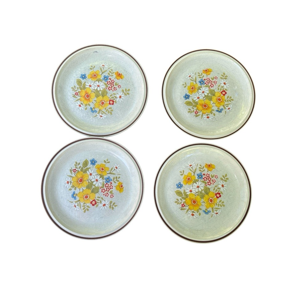 4RARE VINTAGE HEARTHSIDE CASUAL ELEGANCE BORDEAUX STONEWARE 671 Dinner Plate Set